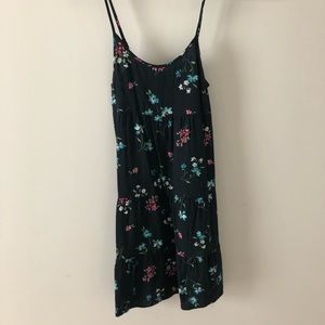 Navy Blue Loose Floral Dress from PacSun